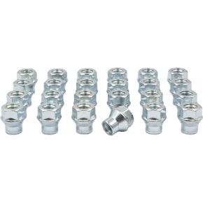 Wheel Accessories Parts 24 Pcs M14x1.5 14x1.5 Thread ET Bulge Acorn (Extra Thread for Spacers) 1.00" Long Lug Nuts Bright Zinc 3/4" 19mm Hex Fits Chevy Silverado 1500 2015+ Ford F 150 2019+ Ram 1500