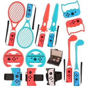 Accessories for Nintendo Switch Games,Family Party Bundle for Nintendo Switch Sports and Just Dance 2024, Fits Switch and Switch OLED Console Controller Joy Con