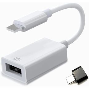 محول USB OTG لأجهزة iPhone + محول OTG من النوع C لأجهزة andorid، موصل USB أنثى يدعم قارئ بطاقة الاتصال، محول محرك فلاش USB لأجهزة iPad، محول كاميرا USB iOS يدعم مزامنة البيانات in Kuwait