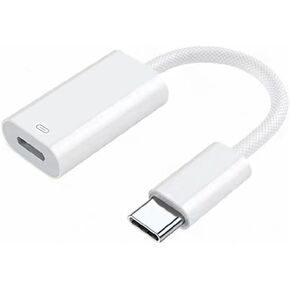 Lightning to USB-C Adapter, Type C USB C Male to Lighting Female Fast Charging Data Sync Cable for iPhone 15 Pro Max Plus/iPad, Nylon Braided Converter Cord for MacBook iMac and More