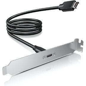 GRAUGEAR 20Gbps USB 3.2 Gen 2x2 USB-C Front Panel Adapter, Motherboard Header Extension Cable, USB-C Female to 20-pin USB Type-E A-Key Male Connector with PCIe Bracket, 19.6 in [G-AD-ETC-10G]