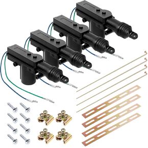 Universal Car High Power Door Lock Actuator, Heavy Duty Durable High Power Door Lock Kit Actuator 2 Wire 12-Volt, Pack of 4