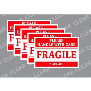2" x 3" Fragile Stickers Handle with Care Thank You (50 Stickers (Sheet))
