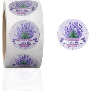 1.5" Eucalyptus Thank You Stickers Roll - Packing Stickers - Thank You Labels for Favors - Small Business Thank You Stickers | 500 Pcs