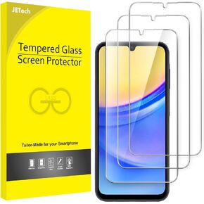 JETech Screen Protector for Samsung Galaxy A15 4G / 5G 6.5-Inch, 9H Tempered Glass Film, Anti-Scratch, HD Clear, 3-Pack