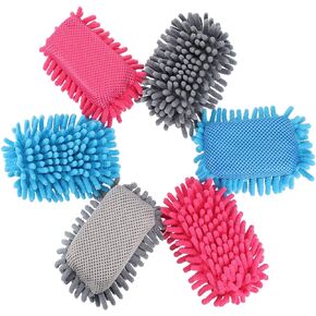 6 Pieces Washable Microfiber Shag Dry Erase Board Eraser Microfiber Shag Whiteboard Eraser for Dry Erase Markers, Chalk, School, Home and Office (Gray, Blue, Pink)