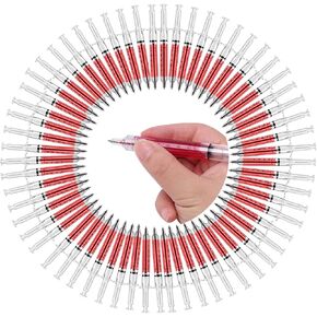 Syringe Pen Nurse Pen Writes In Black Ink, For Boys And Girls, Imaginary Doctor Play, School Supplies(Red, 60PCS)