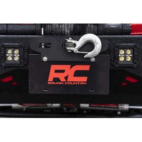 Rough Country Quick Release Hawse Fairlead License Plate Mount - RS124 Black