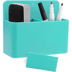 Green Magnetic Pencil Cup, White Locker Organizer, Pencil Storage Cup with Strong Magnet, Marker/Pen Basket for Whiteboard, Refrigerator, Locker Accessories, School and Office Supplies