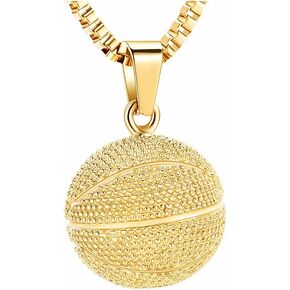 Basketball Hoop Cremation Jewelry for Ashes Stainless Steel Pendant Locket Keepsake Memorial Urn Necklace for Women Men