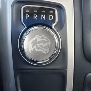 Dial Shifter Trim Plate Etched American Flag Emblem, Gear Shift Switch Knob Cover Fit for Chrysler Pacifica, Chrysler 200/300, Dodge Durango, Voyager, Dodge Ram 1500 & 2500.