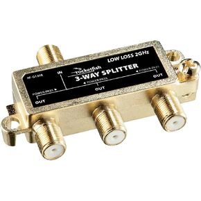 Rocketfish 3-Way Coaxial Splitter - Durable Electronic & TV Accessories - Gold in Kuwait