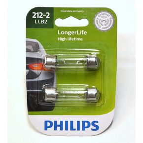Philips Automotive Lighting 212-2 LongerLife Miniature Bulb, 2 Pack (212-2LLB2)