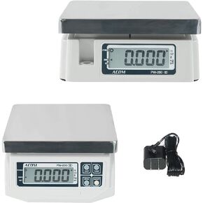 ACOM PW-200 Digital Portion Control Scale, Dual Display, Lb/Oz/Kg/g Switchable, Low Profile Design, 15lb Capacity, 0.005lb Readability, NTEP Legal for Trade Coc #18-060A1