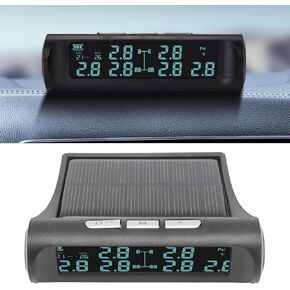 Car Tire Pressure Monitoring System, Wireless Solar Power TPMS LCD Display 6 Sensor Tire Pressure Monitoring System, Tire Pressure Sensor for RV Trailer Van SUV