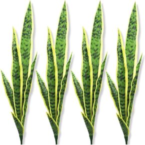 Bird Fiy Artificial Snake Plants 30" Faux Agave Fake Sansevieria Artificial Silk Plant for Home Garden Office Store Decoration 4 Pcs (Green)