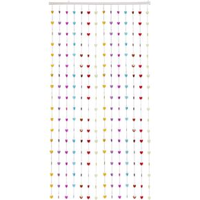 THY COLLECTIBLES Beautiful Home Decor Acrylic Beaded Curtain for Windows Doorways, Room Partition W35.5 x H72 - Acrylic Rainbow Hearts