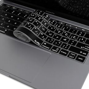 Kuzy - Compatible with MacBook Pro with Touch Bar 13" or 15" (A1989 A1990 & A1706 A1707) Release 2018 2017 2016 Silicone Skin Keyboard Cover - Arabic/English