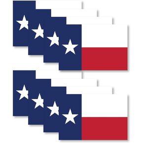 Small Texas Flag Lone Star Vinyl Decal Bumper Sticker Decal Pack for Cups, Tumblers, Hardhats, Helmets, Phones, Laptop 1" x 2" X8