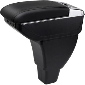 Console Armrest for Toyota bB Scion xB 2004 2005 2006 Center Storage Box with Base Cup Holder (All Black, Double Layer with 7 USB Port)