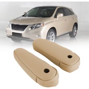 GXARTS Leather Seat Armrest Cover Beige Tan Compatible with Lexus RX300 RX330 RX350 2003 2004 2005 2006 2007 2008 2009 with Zipper Design