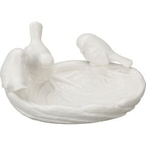 Creative Co-Op Ceramic Leaf Dish with Birds