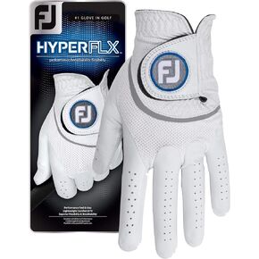 FootJoy Men's HyperFLX Golf Gloves White Medium/Large, Worn on Right Hand