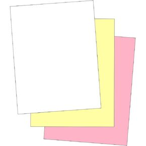 "Plain" Collated Color Paper (Not Carbonless) for Laser and Ink Jet Printers (Pack of 500 Sheets 3 Part)