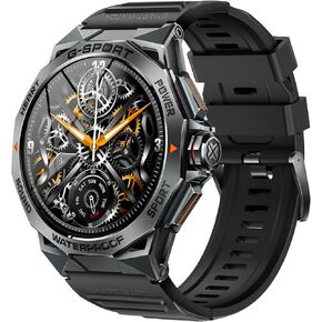 Military Smart Watch for Men Answer/Make Call 1.43" AMOLED Always On Display Rugged Smartwatch with Heart Rate Sleep Monitor Waterproof Outdoor Tactical Smartwatch with 400mAh Battery for Android iOS
