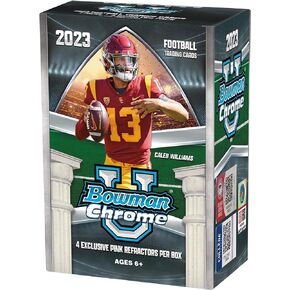 2023 Bowman Chrome University Football Factory Sealed Value Box - Sports Memorabilia