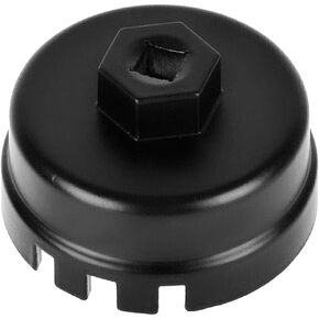 Oil Filter Wrench Removal Tool for Toyota Highlander Tundra, 64mm Oil Filter Wrench Cap for 2.5-5.7L Engine with Serrated Housing 14 Flute(Black)