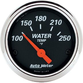 Auto Meter 1436 Designer Black Water Temperature Gauge, Water Temperature - 2 1/16"""