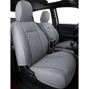 LUCKYMAN CLUB Tacoma Full-Set Seat Covers P04-HY, Fit Tacoma 2016 2017 2018 2019 2020 2021 2022 2023 Double/Crew Cab Only, with Faux Leather (Full Set, Black) in Saudi Arabia