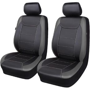 flyingbanner car seat Covers Faux Leather Waterproof Easy Clean Easy Installation (Leopard Gray Velvet Black, 2 Fronts)