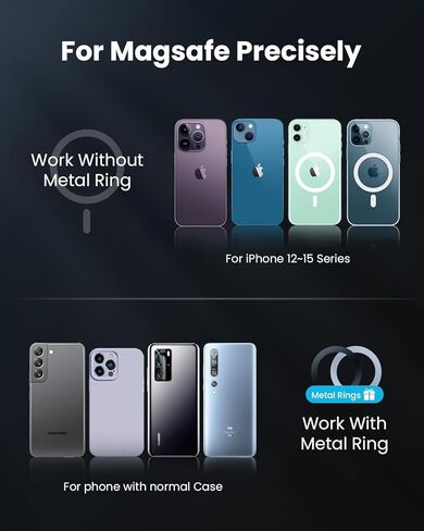 1Zero لحامل MagSafe للسيارة، عصا على لوحة القيادة المرنة ذات الذراع الطويلة والزجاج الأمامي ومرآة الرؤية الخلفية وحامل الهاتف المغناطيسي اللاصق بدون استخدام اليدين يناسب iPhone 15 14 13 12 Pro Max Plus Mini MagSafe in Kuwait