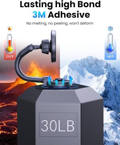 1Zero لحامل MagSafe للسيارة، عصا على لوحة القيادة المرنة ذات الذراع الطويلة والزجاج الأمامي ومرآة الرؤية الخلفية وحامل الهاتف المغناطيسي اللاصق بدون استخدام اليدين يناسب iPhone 15 14 13 12 Pro Max Plus Mini MagSafe in Kuwait