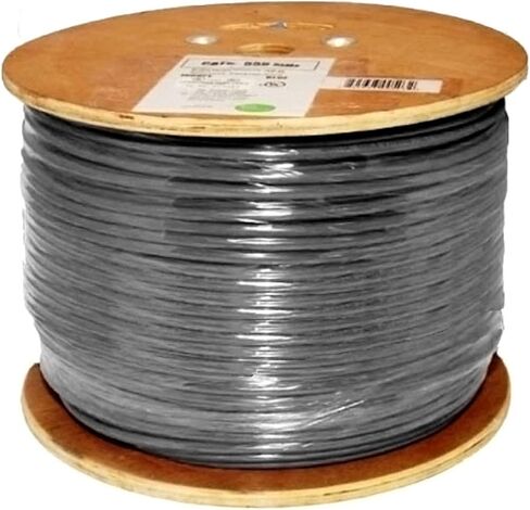 كابل عمودي Cat6، 550 ميجا هرتز، محمي، 23AWG، نحاس عاري صلب، 1000 قدم، كابل إيثرنت مجمع، رمادي in Kuwait
