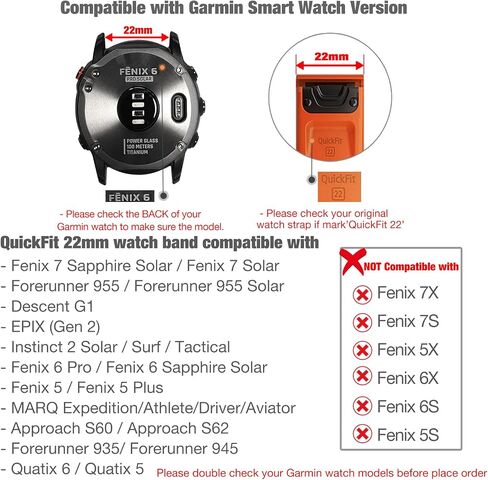 Abanen Quick Fit 22mm Leather Watch Band for Garmin Fenix 7 Fenix 6 Fenix 5 EPIX 2, Fiber Pattern & Leather with Silicone Lining Soft Sweatproof Wrist Strap for Forerunner 955,Instinct 2 Solar in Saudi Arabia