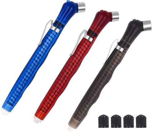 مقياس ضغط الإطارات بالقلم الرصاص (10-75 رطل لكل بوصة مربعة، 20-550 كيلو باسكال، 0.2-5.5 بار) طرف معدني لقياس الإطارات، مقياس الإطارات بالقلم الرصاص للسيارات، Vs، سيارات الدفع الرباعي والدراجات، (3 عبوات) مقياس الإطارات و4 أغطية جذعية in Kuwait