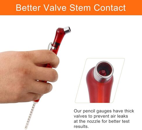 مقياس ضغط الإطارات بالقلم الرصاص (10-75 رطل لكل بوصة مربعة، 20-550 كيلو باسكال، 0.2-5.5 بار) طرف معدني لقياس الإطارات، مقياس الإطارات بالقلم الرصاص للسيارات، Vs، سيارات الدفع الرباعي والدراجات، (3 عبوات) مقياس الإطارات و4 أغطية جذعية in Kuwait