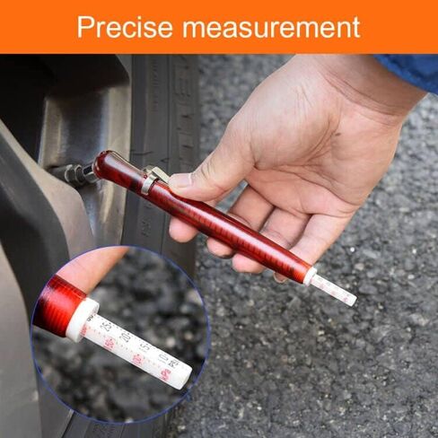 مقياس ضغط الإطارات بالقلم الرصاص (10-75 رطل لكل بوصة مربعة، 20-550 كيلو باسكال، 0.2-5.5 بار) طرف معدني لقياس الإطارات، مقياس الإطارات بالقلم الرصاص للسيارات، Vs، سيارات الدفع الرباعي والدراجات، (3 عبوات) مقياس الإطارات و4 أغطية جذعية in Kuwait