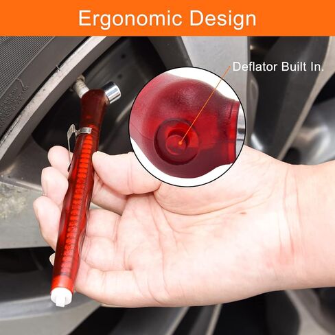 مقياس ضغط الإطارات بالقلم الرصاص (10-75 رطل لكل بوصة مربعة، 20-550 كيلو باسكال، 0.2-5.5 بار) طرف معدني لقياس الإطارات، مقياس الإطارات بالقلم الرصاص للسيارات، Vs، سيارات الدفع الرباعي والدراجات، (3 عبوات) مقياس الإطارات و4 أغطية جذعية in Kuwait