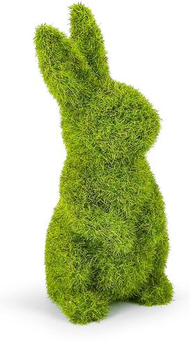 Easter Bunny Decorations,Resin Moss Bunny Figurine,Garden Artificial Moss Rabbit Easter Décor Easter Party Favors Gifts(Small-2pcs) in Kuwait
