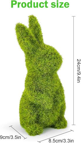 Easter Bunny Decorations,Resin Moss Bunny Figurine,Garden Artificial Moss Rabbit Easter Décor Easter Party Favors Gifts(Small-2pcs) in Kuwait