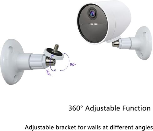 حامل كاميرا على الحائط متوافق مع كاميرا SimpliSafe للأمان الخارجية، دعامة حائط للكاميرا تدور 360 درجة مع خيط لولبي 1/4، 2 حزمة حامل جداري للكاميرا على السقف، أبيض in Kuwait