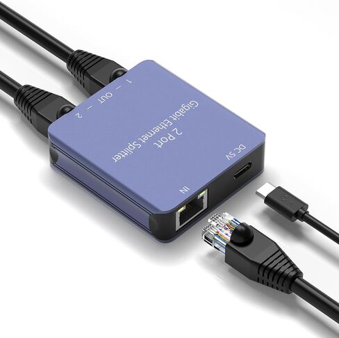 Ethernet Splitter 1 to 2,Gigabit Ethernet Splitter,LAN Splitter,RJ45 Splitter for Cat5/5e/6/7/8 Cable in Kuwait