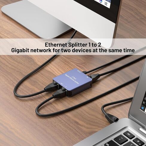 Ethernet Splitter 1 to 2,Gigabit Ethernet Splitter,LAN Splitter,RJ45 Splitter for Cat5/5e/6/7/8 Cable in Kuwait