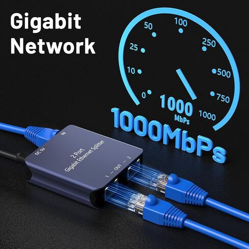 Ethernet Splitter 1 to 2,Gigabit Ethernet Splitter,LAN Splitter,RJ45 Splitter for Cat5/5e/6/7/8 Cable in Kuwait