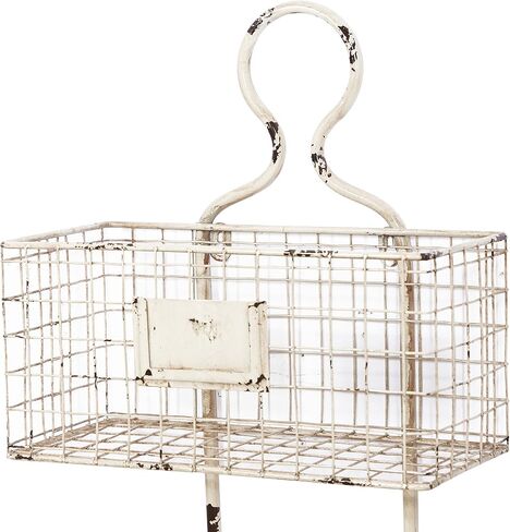 Deco 79 Metal 3 Hanging Baskets Magazine Rack Holder, 13" x 7" x 37", White in Saudi Arabia