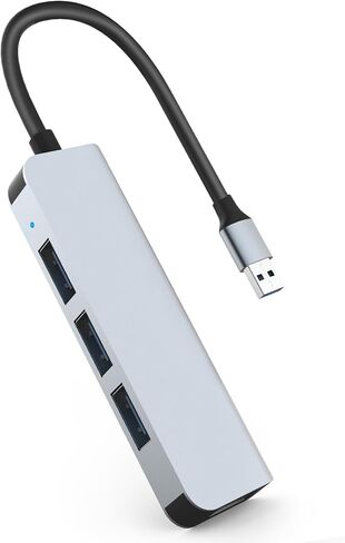 محور USB، محور USB ذو 4 منافذ مع منافذ بيانات متعددة، موزع USB لأجهزة الكمبيوتر المحمول، الكمبيوتر الشخصي، Dell، HP، Lenovo، Mac، Acer، موسع متعدد المنافذ in Kuwait